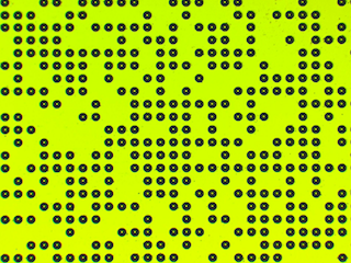 Microscopy inspection of injection mold with microlens-pattern after 700'000 shots !!